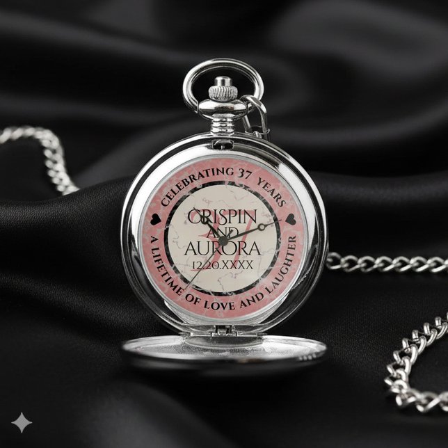 Elegant 37th Alabaster Wedding Anniversary Pocket Watch (Elegant 37th Alabaster Wedding Anniversary Pocket Watch Cover Photo)