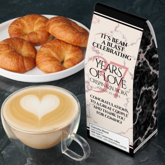 Elegant 37th Alabaster Wedding Anniversary Roasted Coffee (Breakfast)