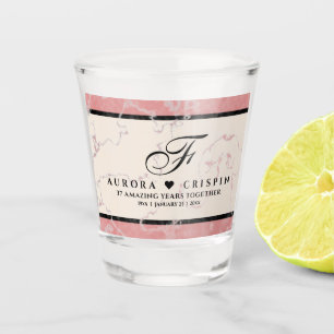 Elegant 37th Alabaster Wedding Anniversary Shot Glass