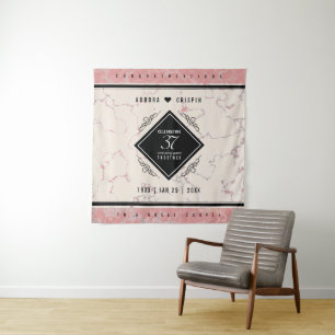 Elegant 37th Alabaster Wedding Anniversary Tapestry