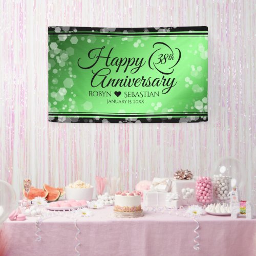 Elegant 38th Emerald Wedding Anniversary Banner