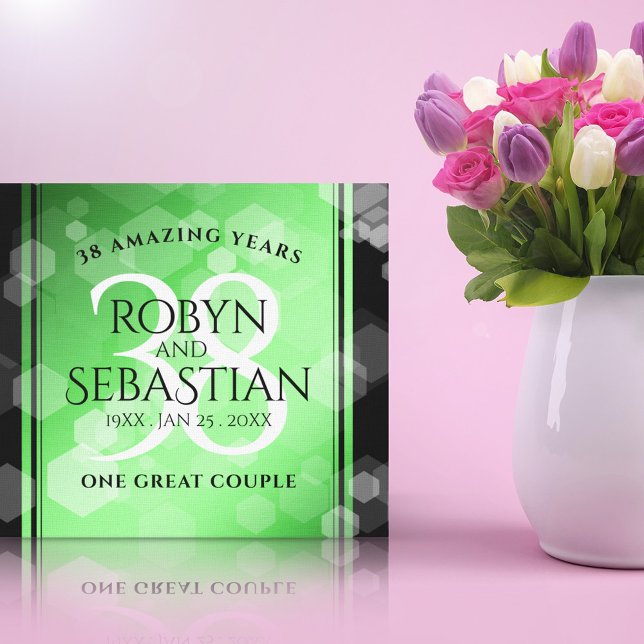 Elegant 38th Emerald Wedding Anniversary Canvas Print (Creator Uploaded)