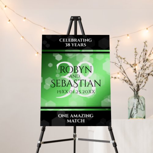 Elegant 38th Emerald Wedding Anniversary Foam Board