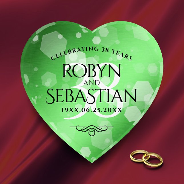 Elegant 38th Emerald Wedding Anniversary Paperweight (Creator Uploaded)