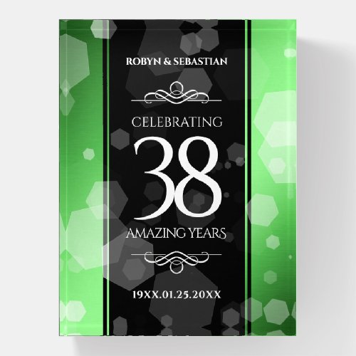 Elegant 38th Emerald Wedding Anniversary Paperweight