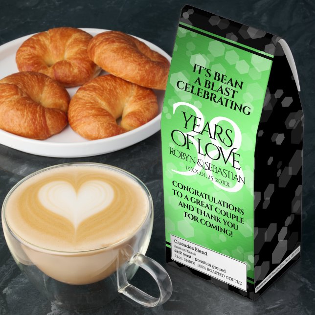 Elegant 38th Emerald Wedding Anniversary Roasted Coffee (Breakfast)
