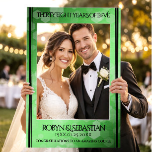 Elegant 38th Emerald Wedding Anniversary Selfie Frame