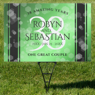 Elegant 38th Emerald Wedding Anniversary Sign