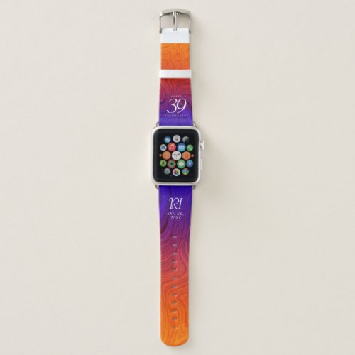 Elegant 39th Agate Wedding Anniversary Apple Watch Band