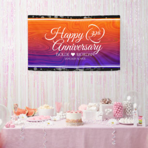 Elegant 39th Agate Wedding Anniversary Banner