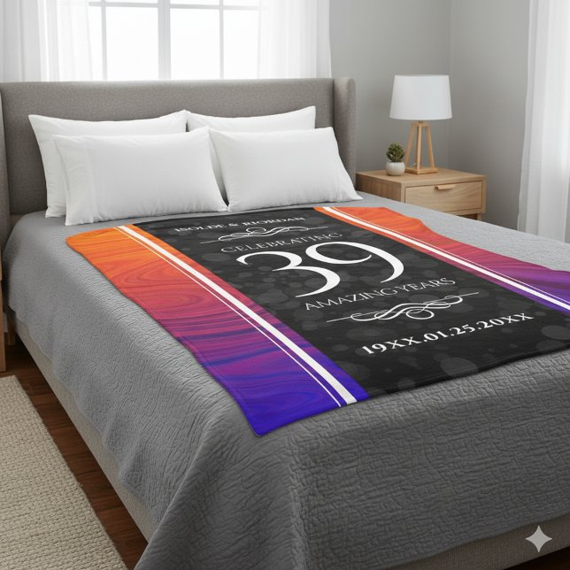 Elegant 39th Agate Wedding Anniversary Celebration Fleece Blanket (39th Agate Wedding Anniversary Fleece Blanket Cover Photo)