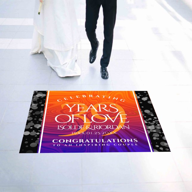 Elegant 39th Agate Wedding Anniversary Celebration Floor Decals (Wedding)