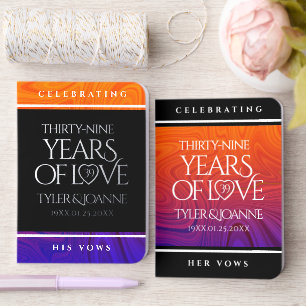 Elegant 39th Agate Wedding Anniversary Celebration Foil Vow Books