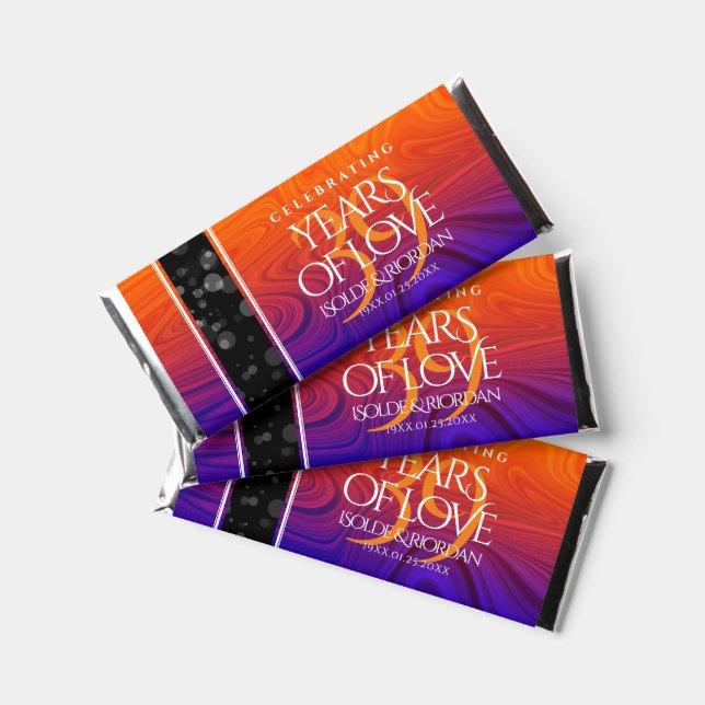 Elegant 39th Agate Wedding Anniversary Celebration Hershey Bar Favors (Front)