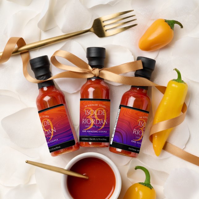 Elegant 39th Agate Wedding Anniversary Celebration Hot Sauces (Wedding)