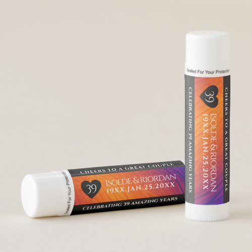 Elegant 39th Agate Wedding Anniversary Celebration Lip Balm