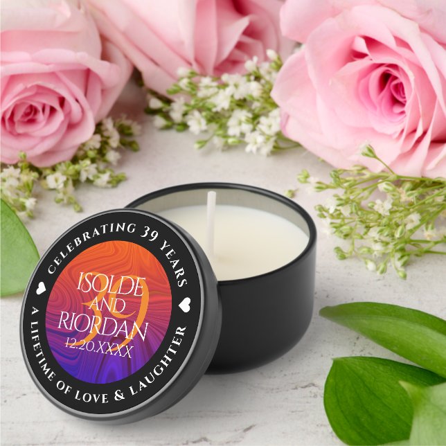 Elegant 39th Agate Wedding Anniversary Celebration Mini Candle Favors (Insitu (Wedding))