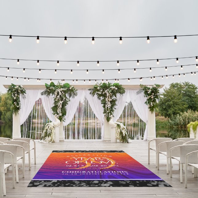 Elegant 39th Agate Wedding Anniversary Celebration Outdoor Rug (Insitu (Wedding 1))