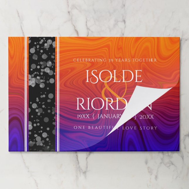 Elegant 39th Agate Wedding Anniversary Celebration Paper Pad (Folded)