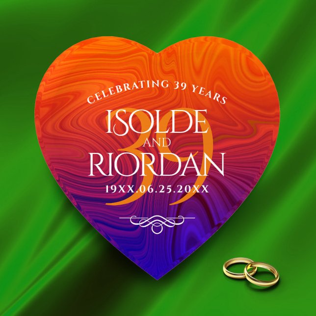 Elegant 39th Agate Wedding Anniversary Celebration Paperweight (Creator Uploaded)