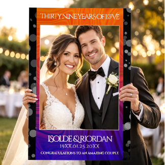 Elegant 39th Agate Wedding Anniversary Celebration Selfie Frame