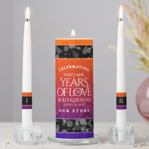 Elegant 39th Agate Wedding Anniversary Celebration Unity Candle Set