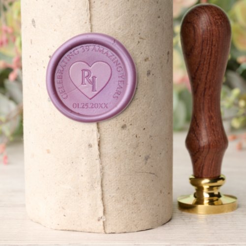 Elegant 39th Agate Wedding Anniversary Celebration Wax Seal Stamp