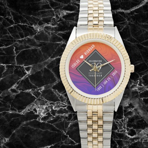 Elegant 39th Agate Wedding Anniversary Watch