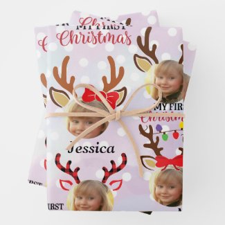 Elegant 3 Colors Gold Merry Christmas Wrapping Pap