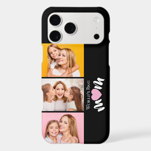 Elegant 3 Photo Worlds Best Mom Cute Heart iPhone 17 Pro Max Case
