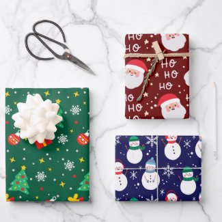 Elegant 3 Santa with Snow Man Background Pretty 