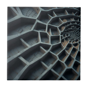 Elegant 3D Design - Modern Art Spiral Labyrinth Ceramic Tile