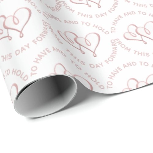 Elegant 3D Embossed Heart Wedding Anniversary  Wrapping Paper