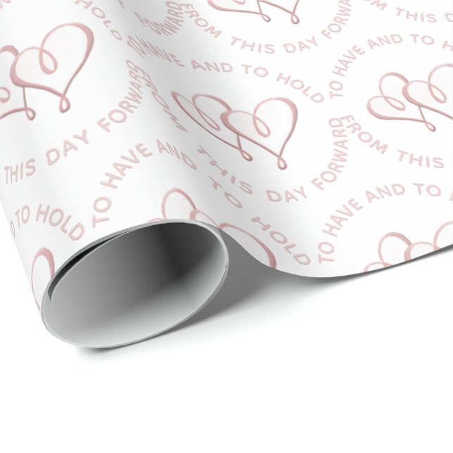 Elegant 3D Embossed Heart Wedding Anniversary  Wrapping Paper (Roll Corner)