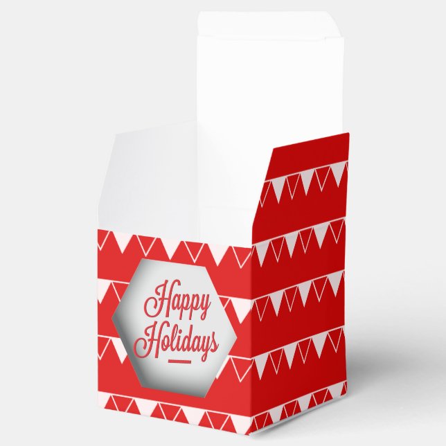 Elegant 3D Happy Holidays Favor Boxes (Opened)
