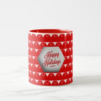 Elegant 3d Happy Holidays Two-tone Coffee Mug by ChristmaSpirit at Zazzle
