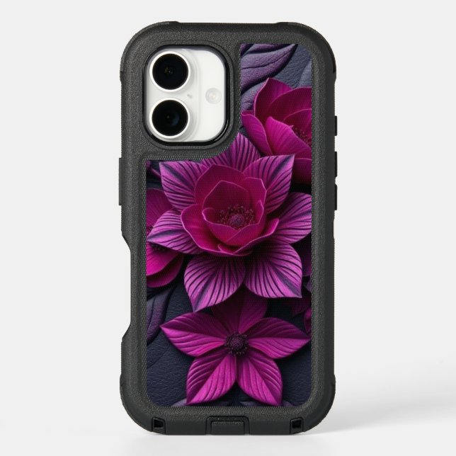 Elegant 3D Purple Flowers Apple IPHONE CASE  (Back)
