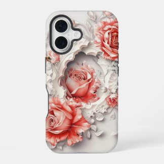 Elegant 3D Roses, Bees & Botanical Beauty iPhone 16 Case