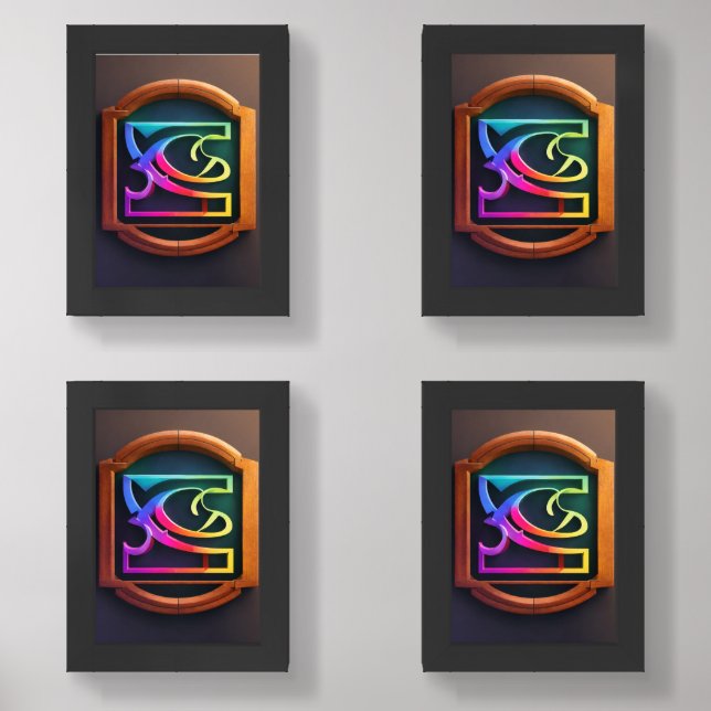 Elegant 3D Text Branding Logo Print Set (Front)