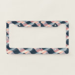 Elegant 3D Wave Pattern in Teal, Rose, and Cream License Plate Frame