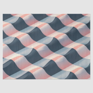 Elegant 3D Wave Pattern in Teal, Rose, and Cream Tissue Paper