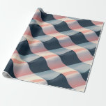 Elegant 3D Wave Pattern in Teal, Rose, and Cream Wrapping Paper