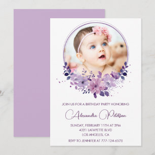 Elegant 3rd birthday invitation Photo Elegant