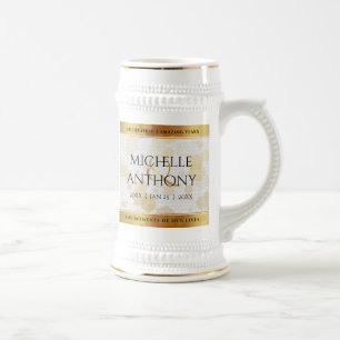 Elegant 3rd Leather Wedding Anniversary Beer Stein