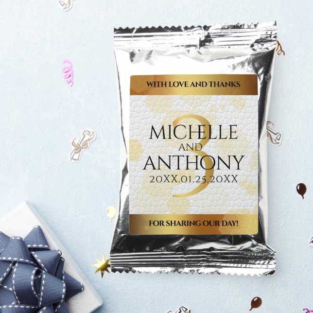 Elegant 3rd Leather Wedding Anniversary Coffee Drink Mix (Packets)