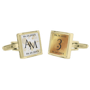 Elegant 3rd Leather Wedding Anniversary Cufflinks