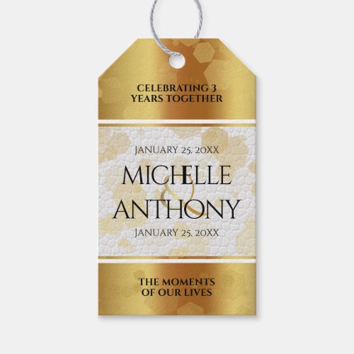 Elegant 3rd Leather Wedding Anniversary Gift Tags