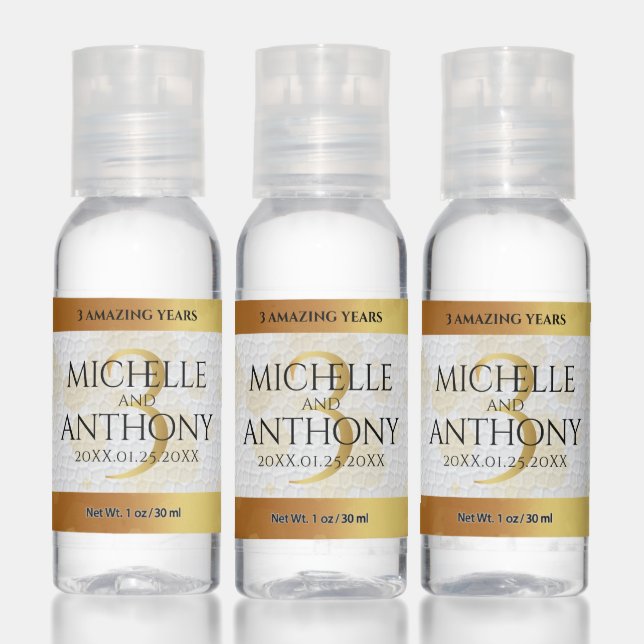 Elegant 3rd Leather Wedding Anniversary Hand Sanitizer (Set)