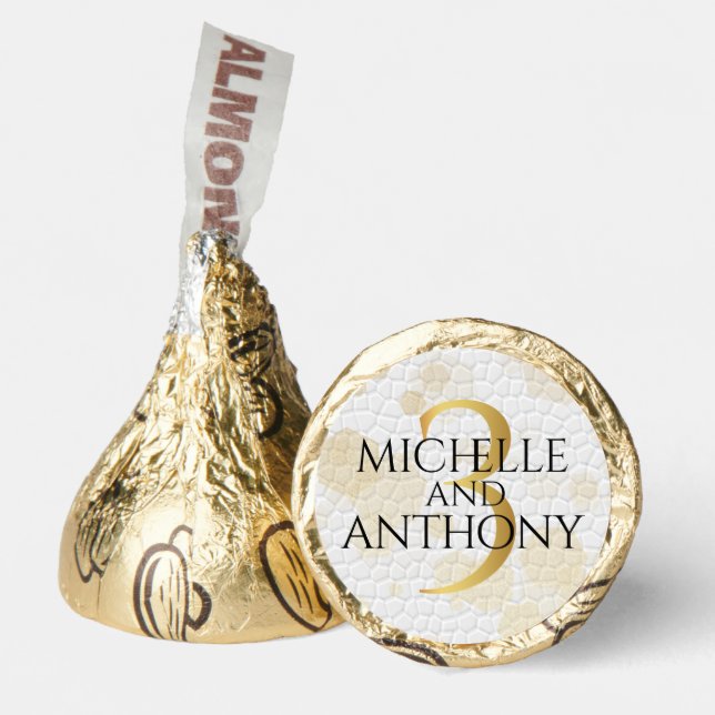 Elegant 3rd Leather Wedding Anniversary Hershey®'s Kisses® (Front)