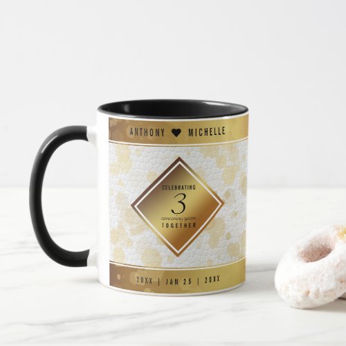 Elegant 3rd Leather Wedding Anniversary Mug